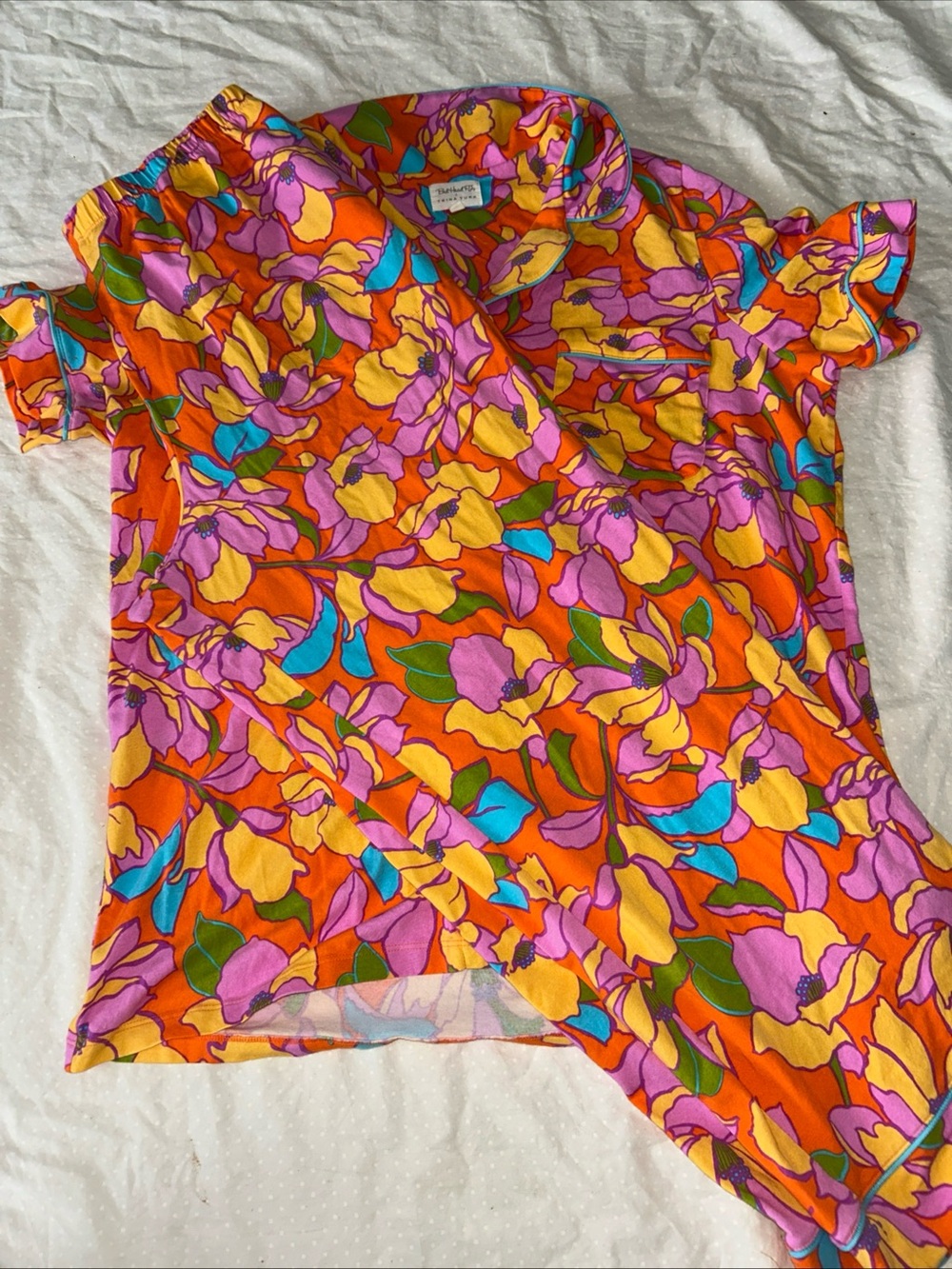 Bedhead PJs X Trina Turk S/S Classic Stretch Jersey Cropped PJ Set Sz L